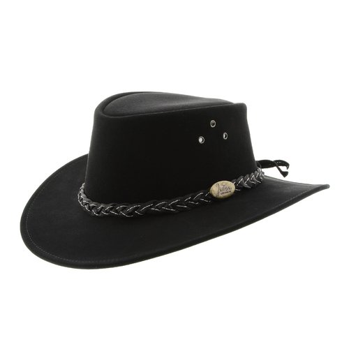 Jacaru Wallaroo Suede Hat (1007) Black S
