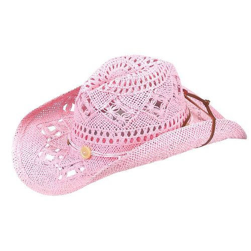 Jacaru Cowboy Hat with Button & Beads (1566) Pink OSFM