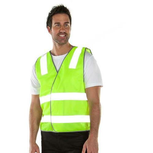 JB's Mens Hi Vis Safety Strip Vest (6DNSV) Lime S
