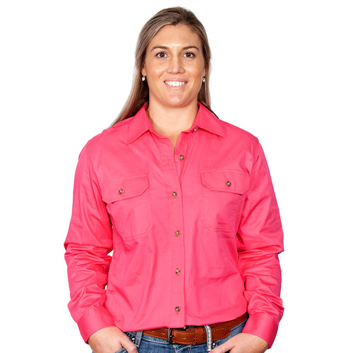 Just Country Womens Brooke Work Shirt (50502) Hot Pink 3XL/20