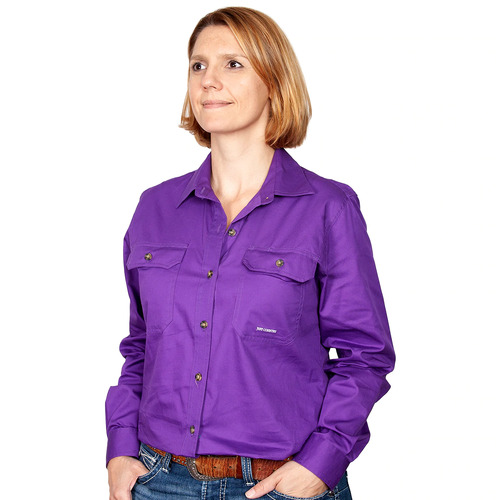 Just Country Womens Brooke Work Shirt (50502) Purple 3XL/20