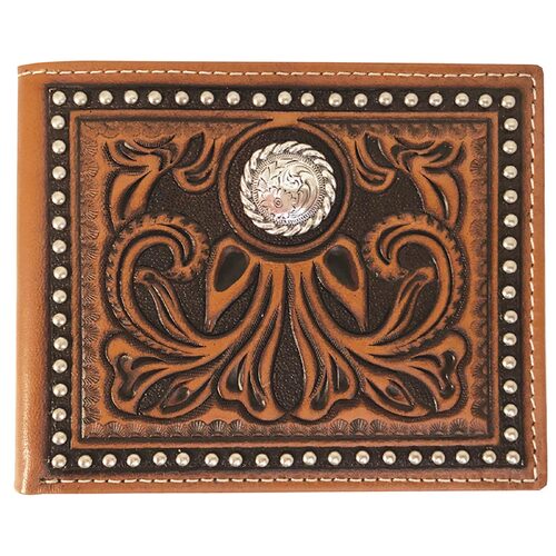 Roper Mens Bi-Fold Wallet (8137100) Tooled Leather Tan