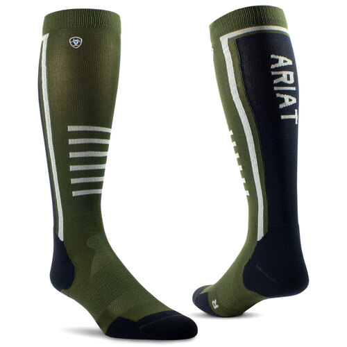 Ariat Unisex AriatTEK Slimline Performance Socks (10043933) Beetle/Black One Size [SD]