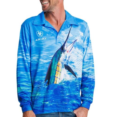 Ariat Unisex L/S Fishing Shirt (2007CLSP) Mr Marlin XXS