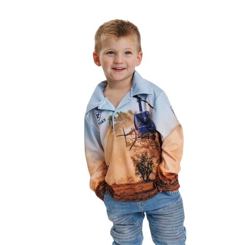 Ariat Childrens L/S Fishing Shirt (4005CLSP) Helimuster 2