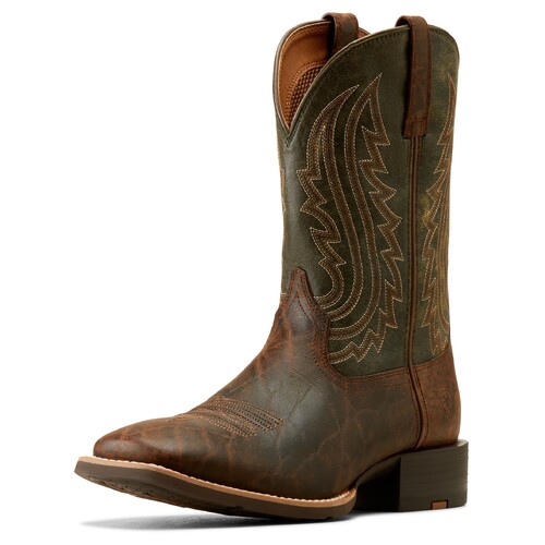 Ariat Mens Sport Big Country Boots (10050935) Mahogany Elephant Print/Forest Green 8EE