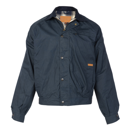 Outback Trading Mens Burke Dry Wax Jacket (6188) Navy S [GD]
