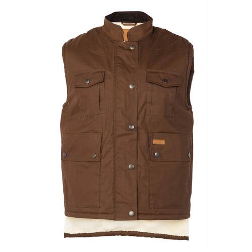 Outback Trading Mens Yarra Dry Wax Vest (6190) Brown S [GD]
