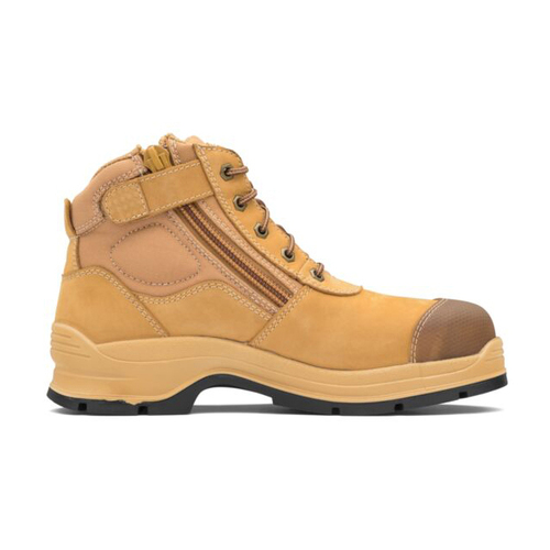 Blundstone Mens 318 Lace Up Zip Safety Boots (318) Wheat