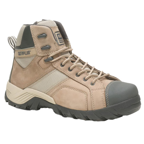 CAT Mens Argon Hi Zip Sided Steel Toe Boots (P725325) Taupe 8