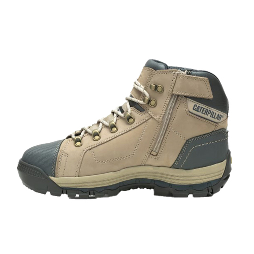 CAT Mens Convex Mid Zip Sided ST Safety Boots (P725324) Taupe 8