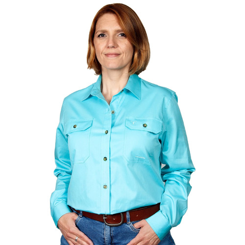 Just Country Womens Brooke Work Shirt (50502) Blue