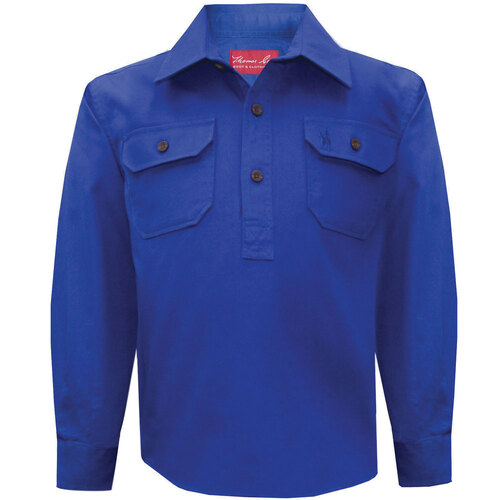 Thomas Cook Childrens Heavy Drill 1/2 Button L/S Shirt (TCP7100163) Cobalt