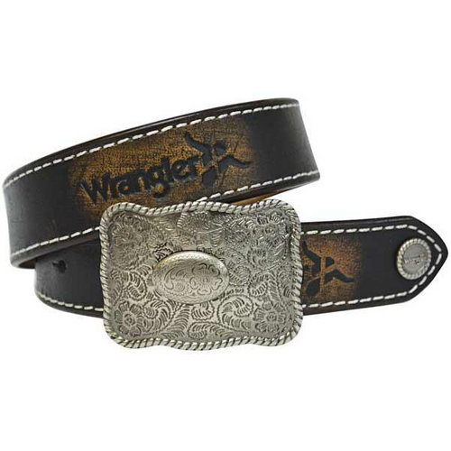 Wrangler Childrens Abrasion Logo Belt (XCP3902BEL) Brown S