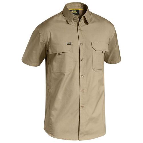 Bisley Mens X Airflow Ripstop S/S Shirt (BS1414_BCDR) Khaki M
