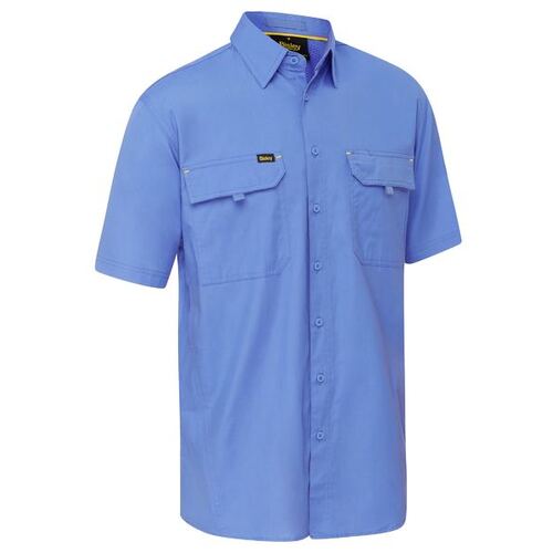 Bisley Mens X Airflow Ripstop S/S Shirt (BS1414_BULT) Blue M  [GD]