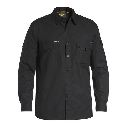 Bisley Mens X Flow Ripstop L/S Shirt (BS6414_BBLK) Black S