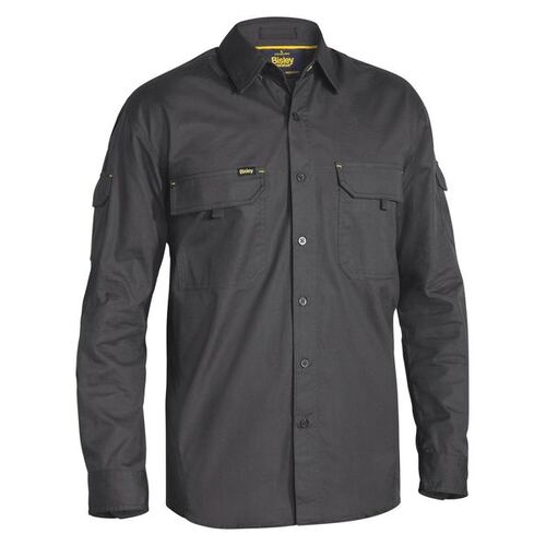 Bisley Mens X Flow Ripstop L/S Shirt (BS6414_BCCG) Charcoal S