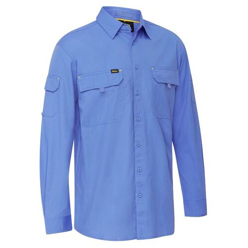 Bisley Mens X Flow Ripstop L/S Shirt (BS6414_BULT) Blue XL [GD]