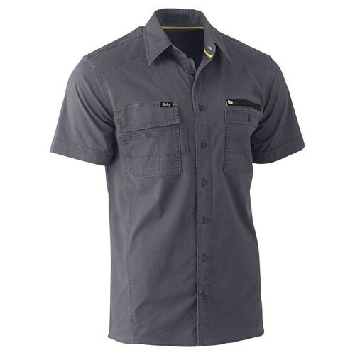 Bisley Unisex Flx & Move Utility S/S Workshirt (BS1144_BCCG) Charcoal S  [AD]