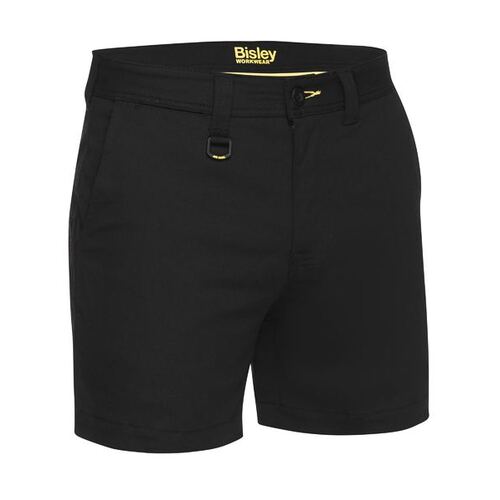 Bisley Mens Stretch Drill Shorts (BSH1008_BBLK) Black
