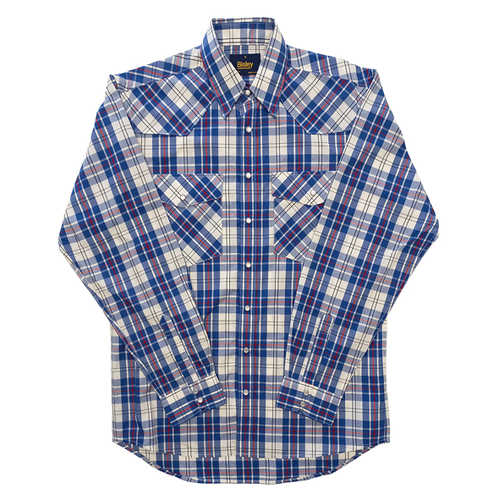 Bisley Mens Western L/S Shirt (BS70267_CSTT) Royal Large Check 3XL [SD]