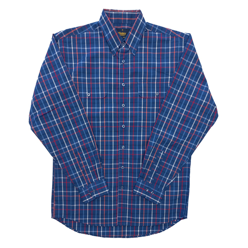 Bisley Mens Western L/S Shirt (BS70270_CMZB) Blue Medium Check XL [SD]