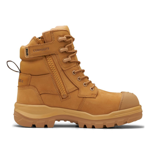 Blundstone Mens Rotoflex TPU Composite 6" Zip Lace Up Safety Boots (8560) Wheat