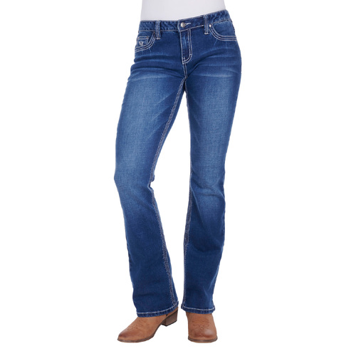 Bullzye Womens Dahlia Bootcut Jeans (BCP2201271) Blue Wash 4