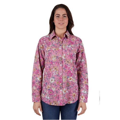 Hard Slog Womens Naoma Full Button L/S Shirt (H4W2101142 ) Pink 8