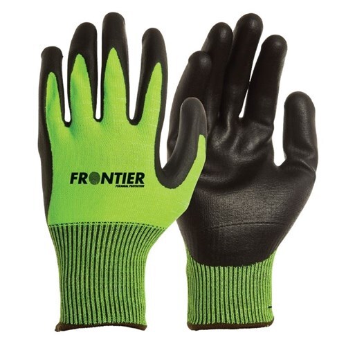 Mack Frontier Iguana Cut 5 Nitrile Gloves (FRIGUANC5FL) Black/Fluro Lime M
