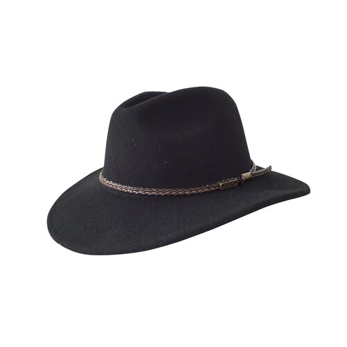 Jacaru Outback Fedora Hat (1847) Black S