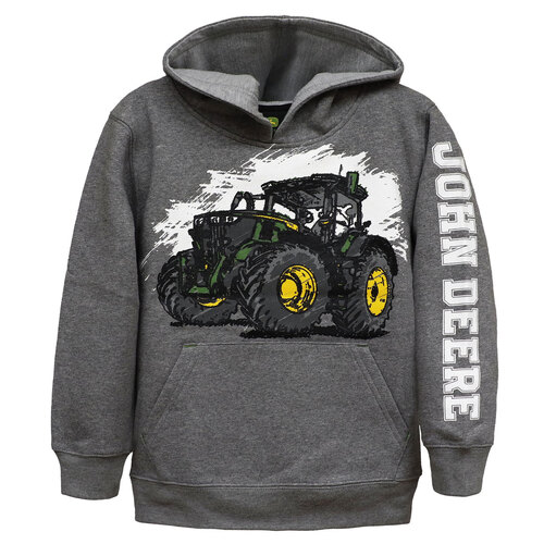 John Deere Childrens Sketch Tractor Fleece Pullover Hoodie (J4J166HC5AU) Grey 5 
