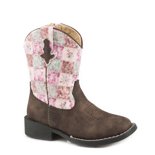 Roper Toddler Floral Shine Boots (17226046) Brown/Pink