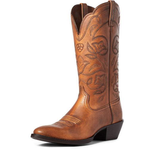 Ariat Womens Heritage Western R Toe Boots (10035999) Copper Brown [SD]