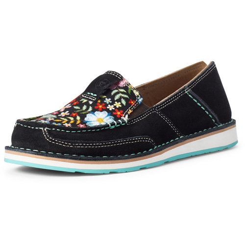 Buy Ariat Womens Cruiser SlipOn Shoe (10035828) Black Suede/Pop Floral