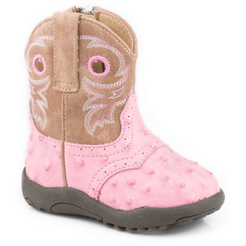 Roper Infant Cowbaby Daniela Boots (16224215) Pink Ostrich/Tan 1 [SD]