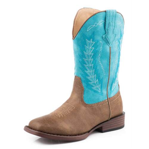Roper Kids Billy Boots (18900924) Tan/Turquoise 10 [XD]
