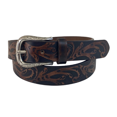 Roper Womens 1.3/16" Belt (8846790) Buffalo Leather Embossed Brown L [SD]