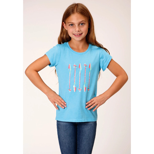 Roper Girls Five Star Collection Tee (09513054) Solid Blue XS [SD]