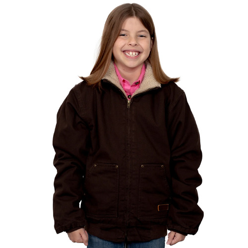 Just Country Childrens Diamantina Sherpa Jacket (BWOJ2201) Chocolate XS