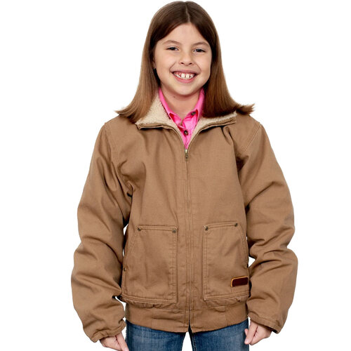 Just Country Childrens Diamantina Sherpa Jacket (BWOJ2200) Khaki XS