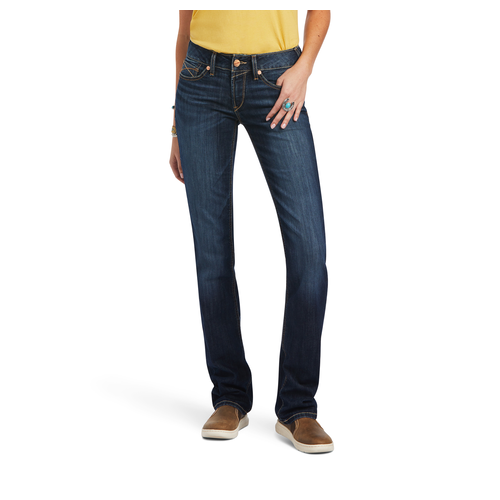 Ariat Womens R.E.A.L. Mid Rise Straight Leg Octavia Jeans (10041060) Burbank Plus 16R [SD]
