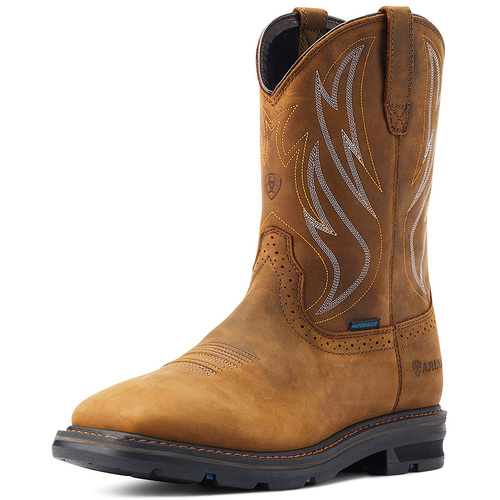 Ariat Mens Sierra Shock Shield H20 Work Boots (10044545) Distressed Brown 8.5EE