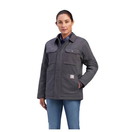 Ariat Womens Rebar Duracanvas Sherpa-Lined Coat (10041469) Rebar Grey [SD]