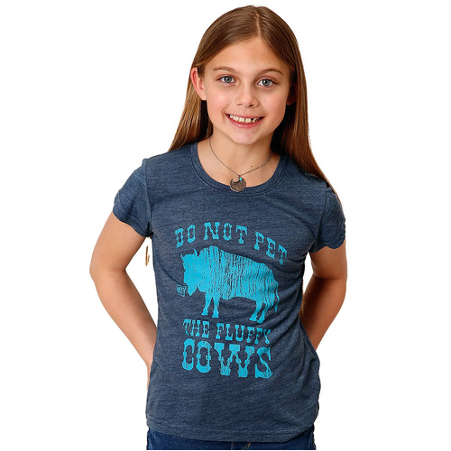 Roper Girls Five Star Collection S/S Tee (09514050) Solid Blue