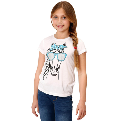 Roper Girls Five Star Collection S/S Tee (09514049) Solid White