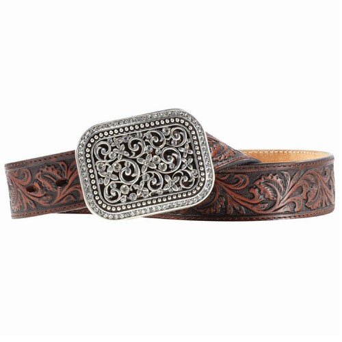 Ariat Womens Embossed 1-1/2" Belt (A10006957) Brown S