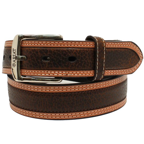 Ariat Mens Two Toned 1-1/2" Belt (A10004305) Brown Oiled Rowdy