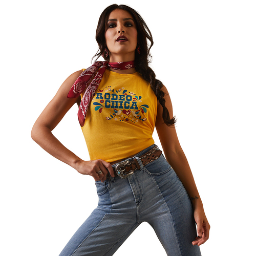 Ariat Womens Rodeo Chica Sleeveless Tank (10043671) Yolk Yellow